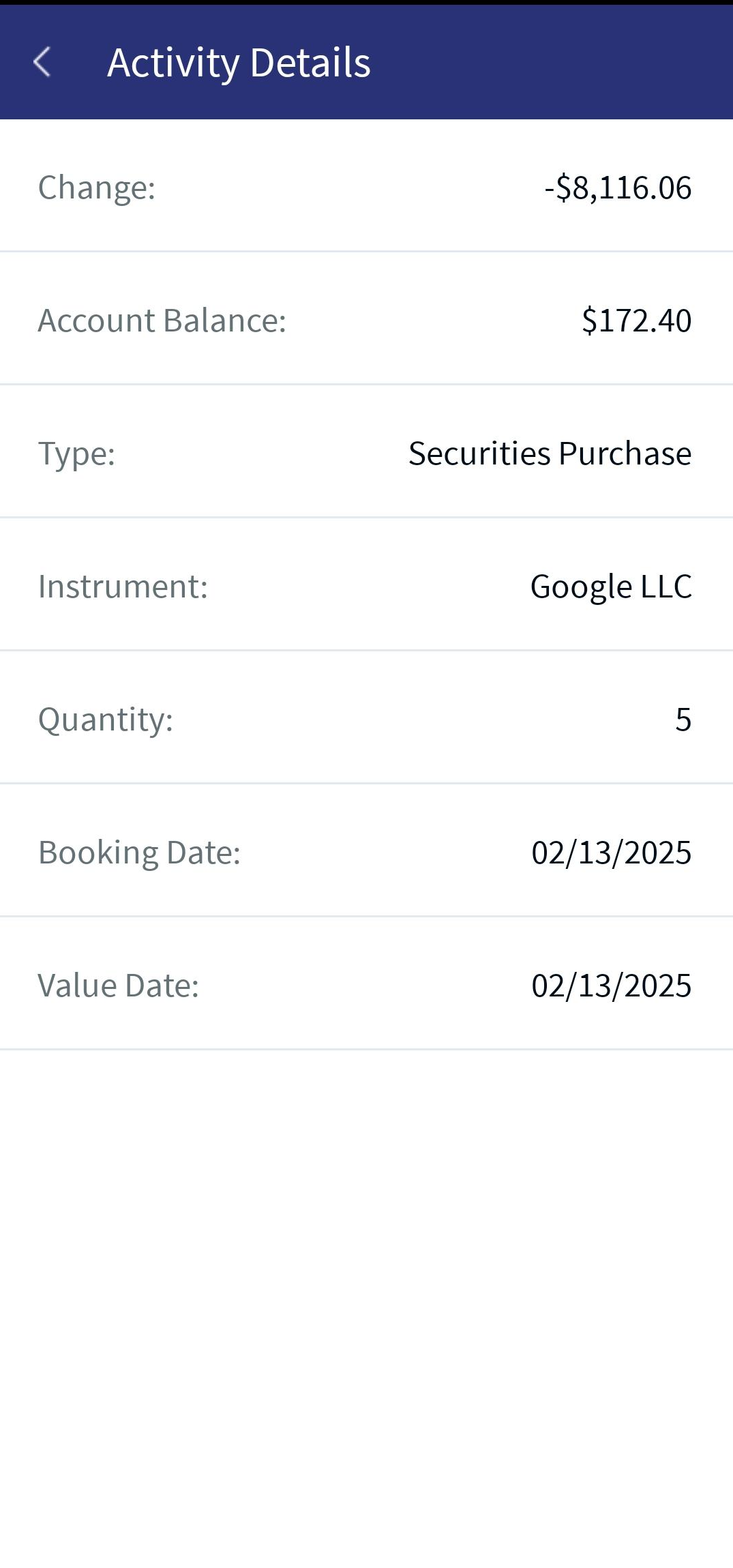 Account Activity